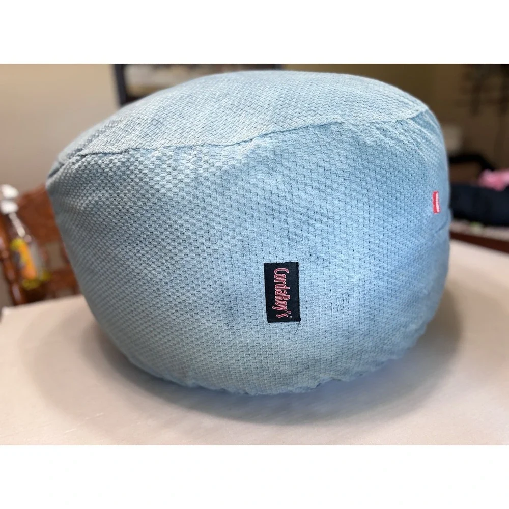 CordaRoy's Chenille Footstool Ottoman Light Blue 22